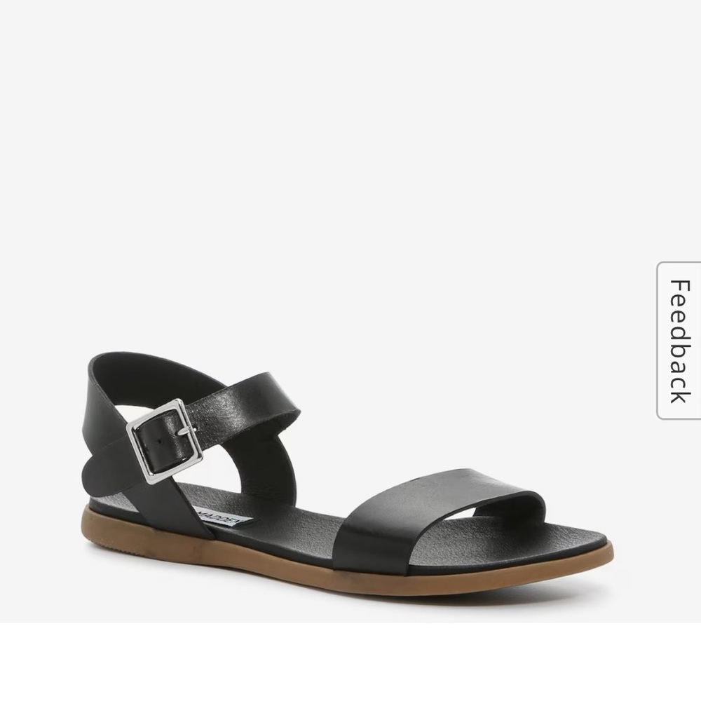 Steve Madden black sandals size 7.5. NEVER WORN, STILL IN BOX.